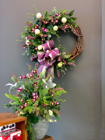 Lavender Fields Wreath and Pot 
