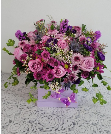 lavender garden flowers in box