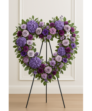 Lavender Garden Heart Wreath Funeral