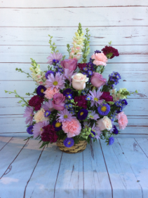 Lavender Grace Basket Funeral Flowers