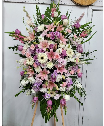 Lavender heaven standing spray  Standing spray  in Norwalk, CA | Norwalk Florist by Patty's Pretty Flowers