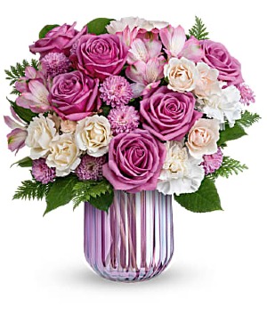 Lavender In Bloom Bouquet Vase Arrangement 