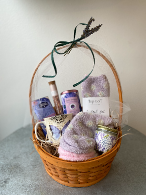 Lavender Keep Me Cozy Gift Basket in La Grande, OR | FITZGERALD FLOWERS Lavender Keep Me Cozy Gift Basket in La Grande, OR | FITZGERALD FLOWERS