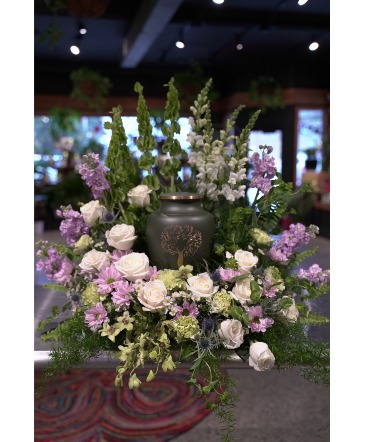 Lavender & Light Urn Setting  in South Milwaukee, WI | PARKWAY FLORAL INC.
