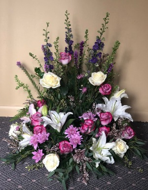 Lavender & Lilies Memorial Tribute  Urn Wreath FD-114