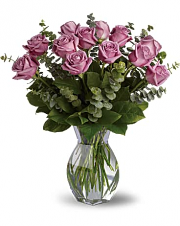Lavender Love Dozen Rose Arrangement