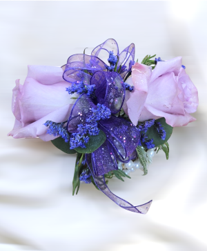 Lavender lover Wrist Corsage with 2 Reg size roses
