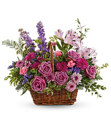 Lavender Meadow Basket Arrangement in Warrington, PA | BLUE VIOLET FLOWERS