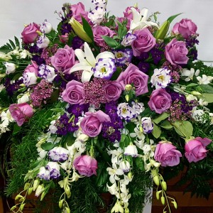 Lavender meadow casket  Casket floral spray  in Chatham, NJ | SUNNYWOODS FLORIST