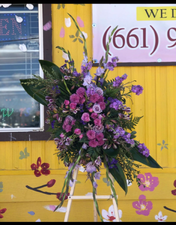 Lavender Memory Funeral Standing Spray