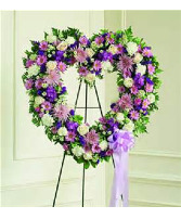 Lavender Open heart  Heart Wreath