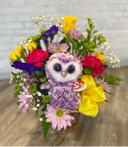 Lavender Owl  Basket 