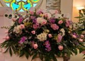 lavender pink  casket spray