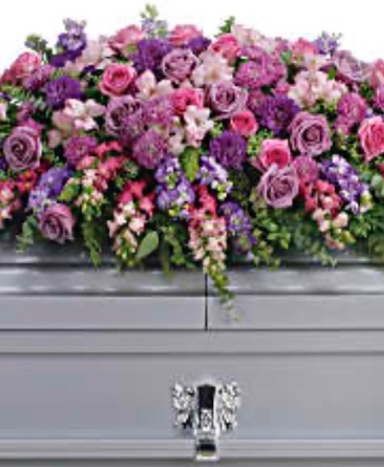 Lavender & Pink Trubute Casket Spray