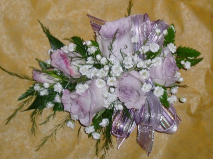 lavender rose corsage