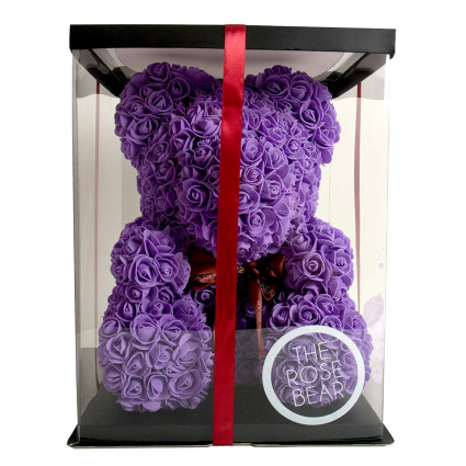 Lavender Rose Teddy Bear Comes With Display Box