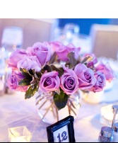Lavender Roses Centerpiece Reception Flowers