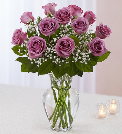 Lavender Roses Vase