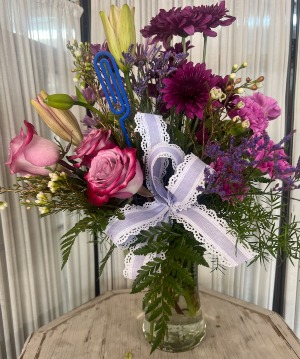 LAVENDER SMILES VASE ARRANGEMENT