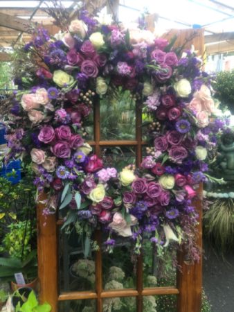  Lavender standing spray  Wreath Funeral Flowers Roma Florist  Free Delivery Order online