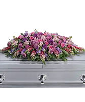lavender tribute casket spray casket  flowers