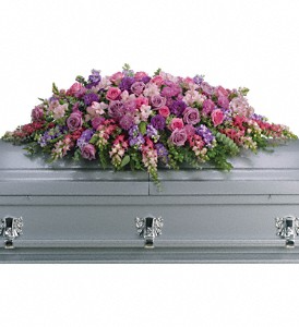 Lavender Tribute Casket Spray Sympathy