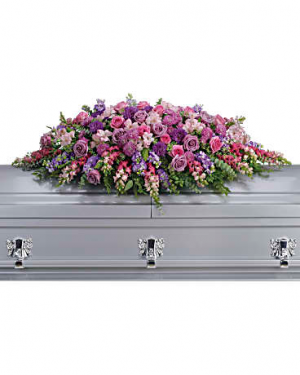 Lavender Tribute Casket Spray sympathy arrangements