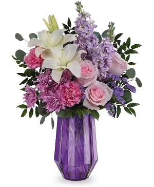 Lavender Whimsical Bouquet Keepsake vase