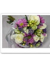 Lavender White Silver  Handheld Bouquet