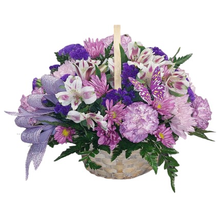 Lavender Wishes Basket of Flowers