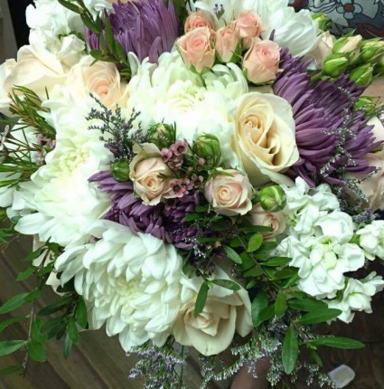 Lavenders and pinks Bridal bouquet 