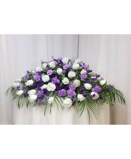 Lavenders & Whites Casket Spray - Call or stop in to order