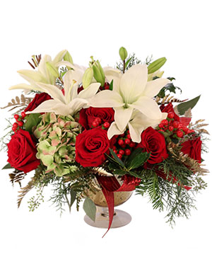 Flowers by Shirley - Christmas - FTD's Winter Elegance Bouquet - White and  Red Flower Arrangement