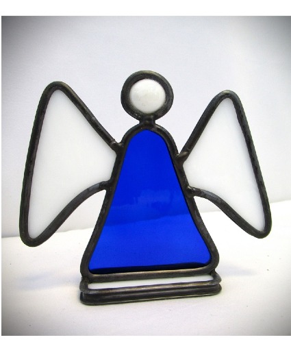 LEADED GLASS ANGEL - HAND CRAFTED LEADED GLASS ANGEL ADD ON
