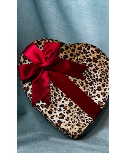 Leopard Print Heart Box  Gourmet chocolates