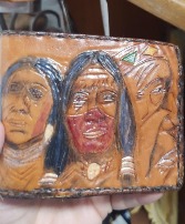 Leather Wallet red indian