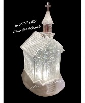 LED Church Clear Swirl lantern  Keepsake gift