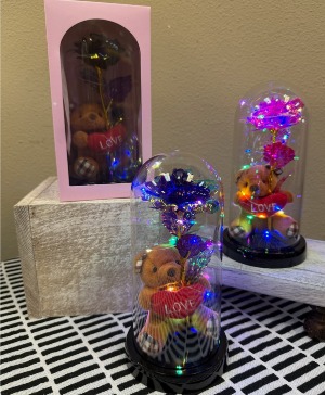 LED Galaxy Rose with Teddy LED Galaxy Rose with Teddy