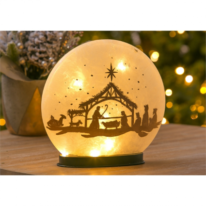 LED Oval Nativity Scene