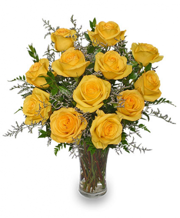 Lemon Drop Dozen Roses Bouquet