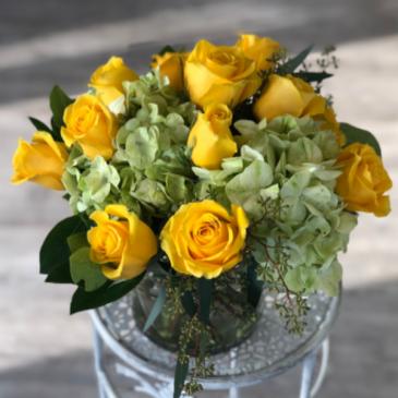 Lemon Zest Vase Arrangement  in Mattapoisett, MA | Blossoms Flower Shop