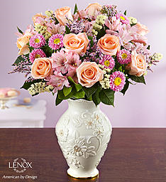 Lenox Vase with roses and more! Gorgeous Keepsake arrangement