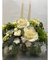 Let it snow Traditional holiday table centerpiece 