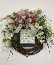 Let's Stay Home Wreath Permanent botanical
