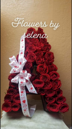 Letter Floral Arrangement In Harlingen Tx Flowers By Selena