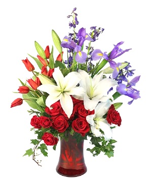 Modern Patriotic Funeral Flowers  Petal Street Flower Co. – Petal Street  Flower Company