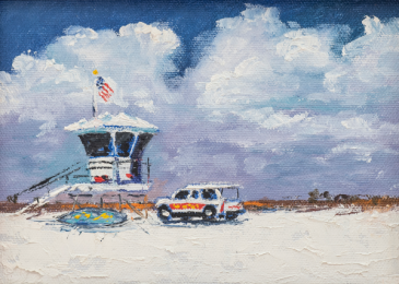 Life Guard Station ORIGINAL OIL BY NINA FRITZ in Pensacola, FL | JUST JUDY'S FLOWERS, LOCAL ART & GIFTS