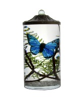 Lifetime Candle - Blue Butterfly Cylinder 