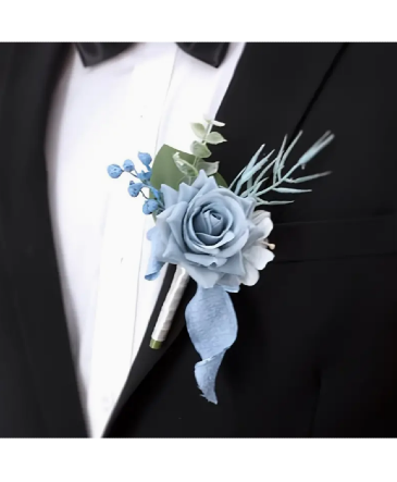 Light Blue Rose  Boutonniere in Newmarket, ON | FLOWERS 'N THINGS FLOWER & GIFT SHOP