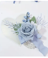 Light Blue Rose Corsage Bracelet